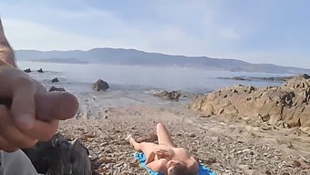 A Voyeuristic Man Exposes Himself To A Nude Middle-Aged Woman In Public, Leading To A Passionate Encounter On The Beach